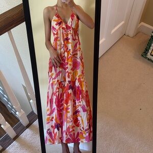 NWT linen floral dress XS